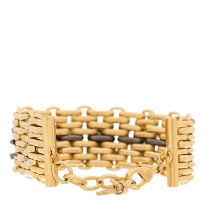 Chanel Crystal CC Chain Logo Bracelet Gold Silver 2 of 3