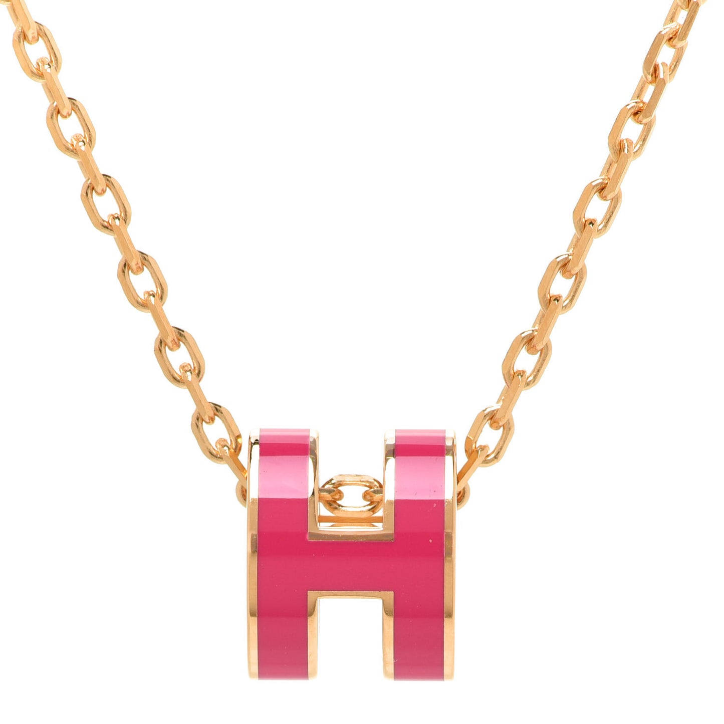 Lacquered Rose Gold Mini Pop H Pendant Necklace Rose Extreme