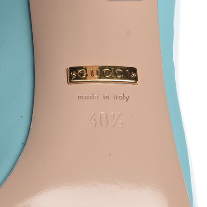 Gucci Vernice Crystal Ankle Strap Pumps 40.5 New Aquamarine 7 of 8