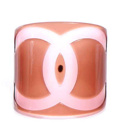 Chanel Resin CC Cuff Brown Pink 1 of 4