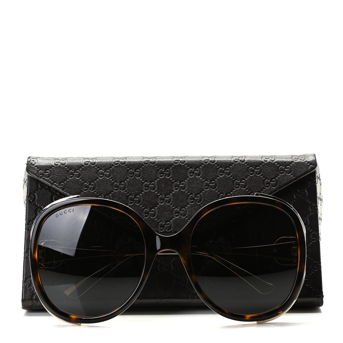 Acetate Round Frame Injected Sunglasses GG0226S Tortoise
