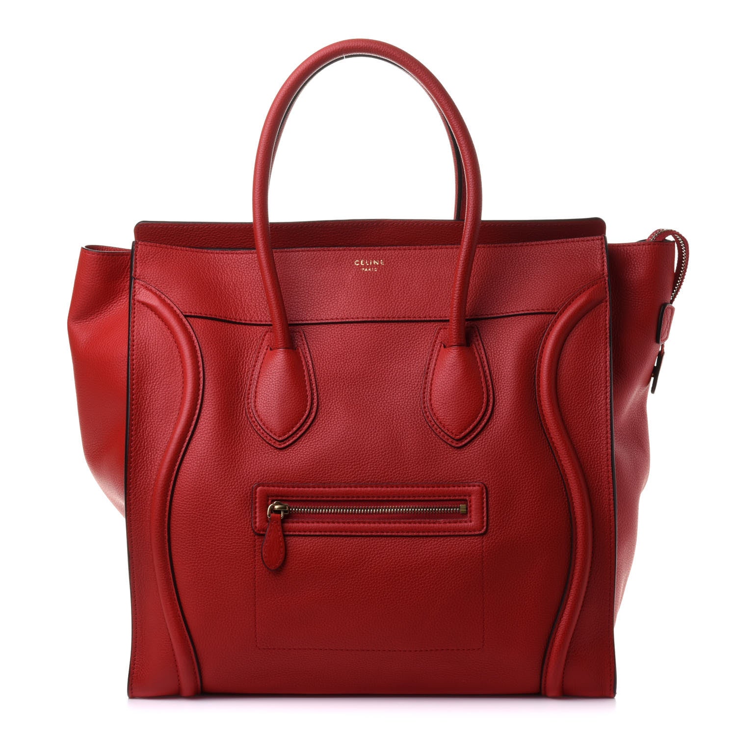 Celine Drummed Calfskin Medium Luggage Coquelicot 1 of 10