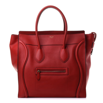 Celine Drummed Calfskin Medium Luggage Coquelicot 1 of 10