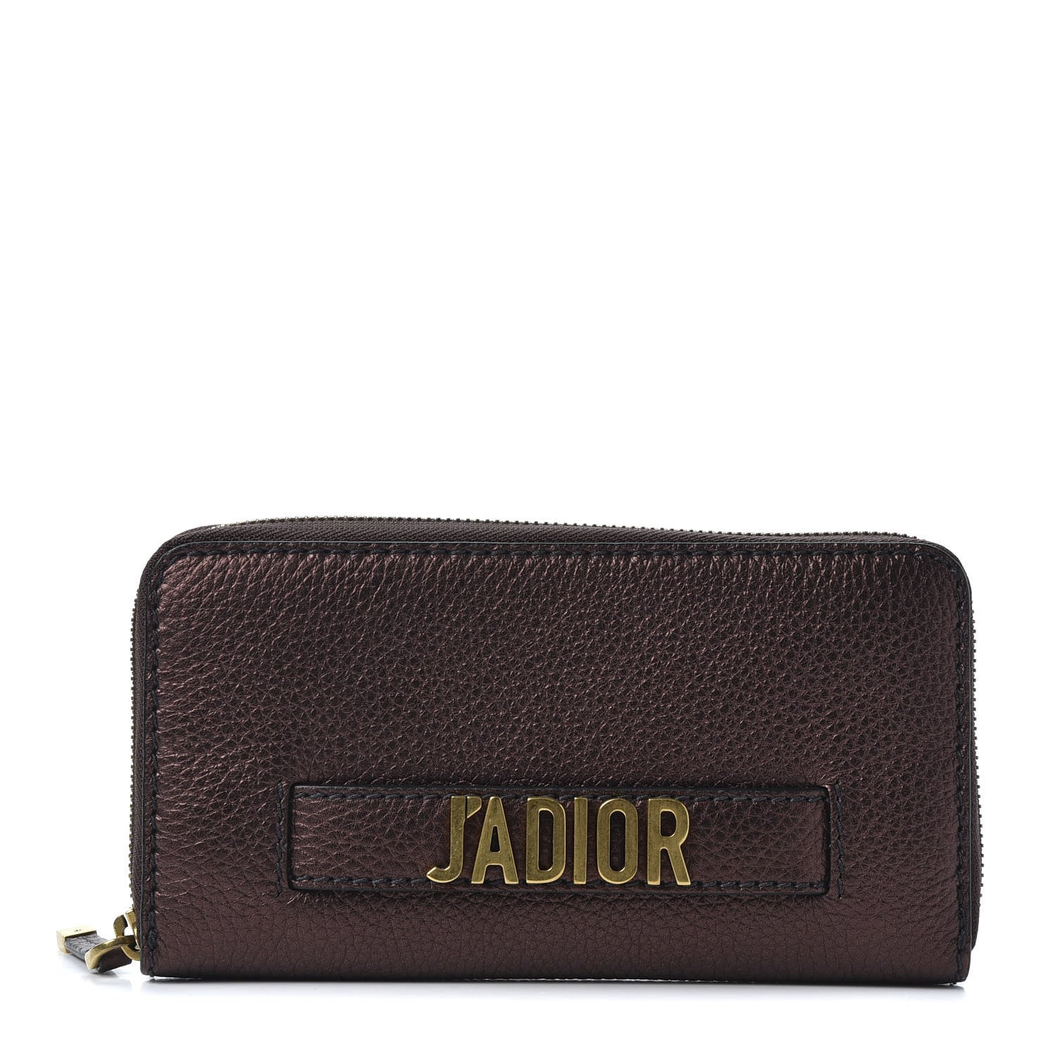 Christian Dior Metallic Calfskin J'adior Voyageur Wallet Noisette 1 of 9