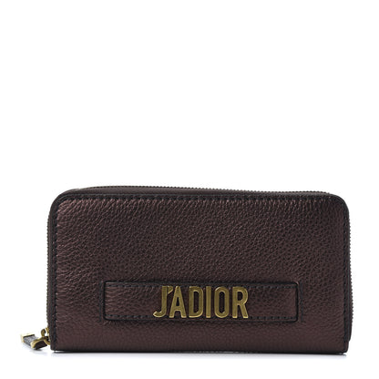 Christian Dior Metallic Calfskin J'adior Voyageur Wallet Noisette 1 of 9