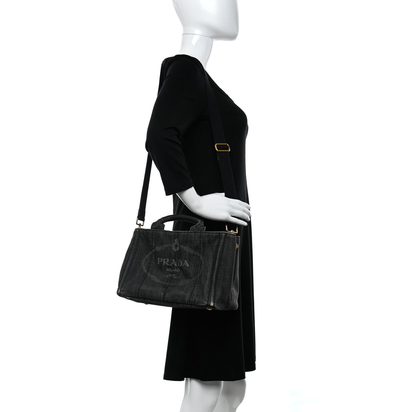 Denim Logo Tote Black