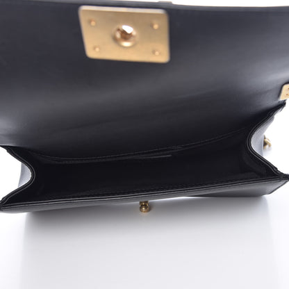 Chanel Calfskin Quilted Medium Boy Top Handle Flap Black 5 of 11