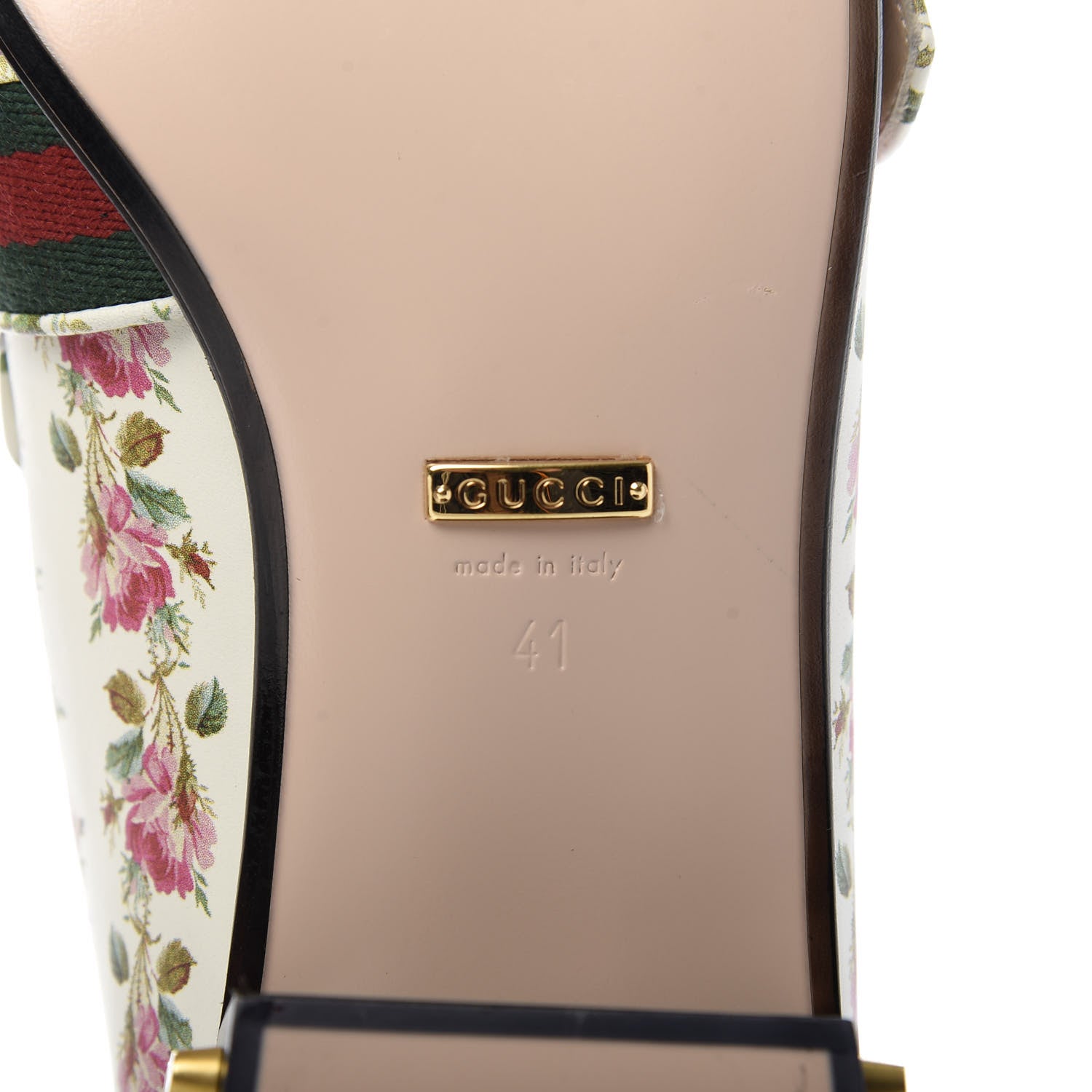 Gucci Calfskin Web Pearl Floral Embellished Peyton Loafer 41 White Multicolor 8 of 9