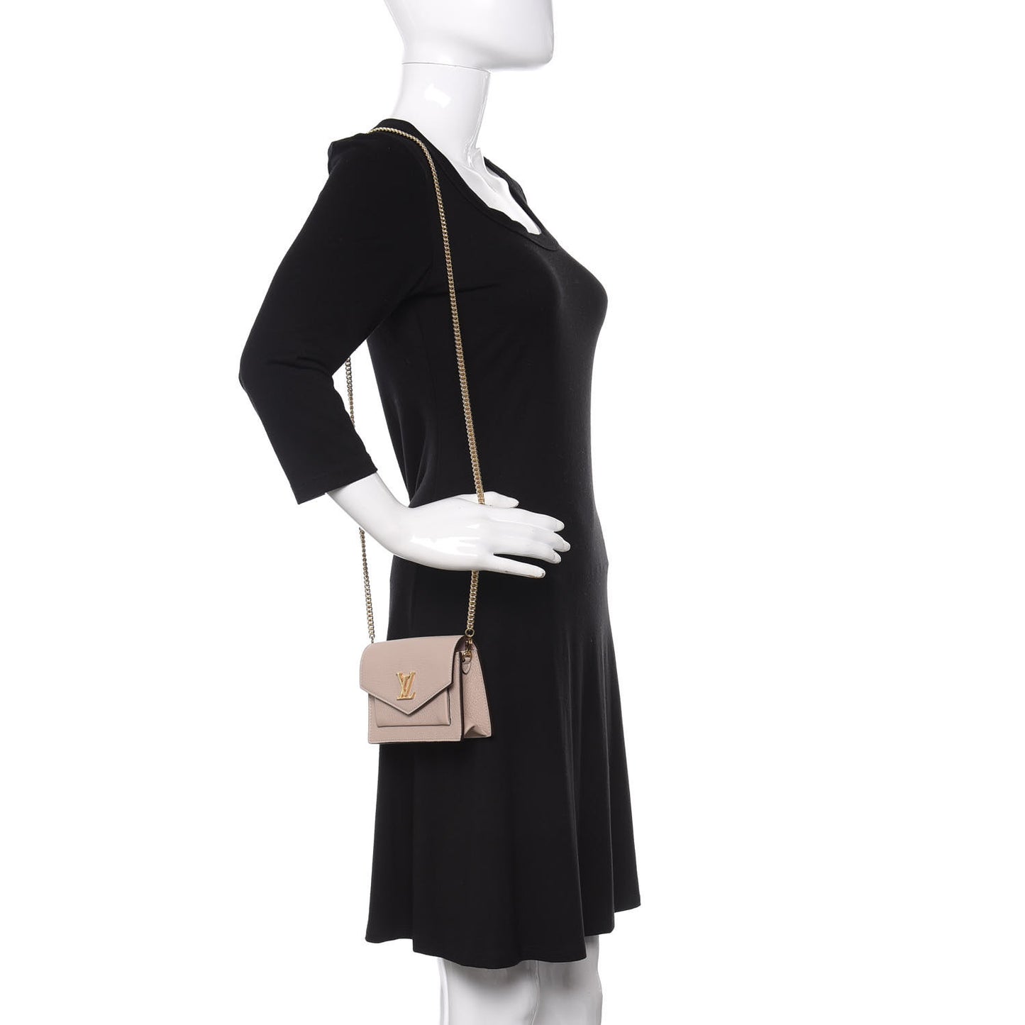 Soft Calfskin Mini My Lockme Chain Pochette Greige