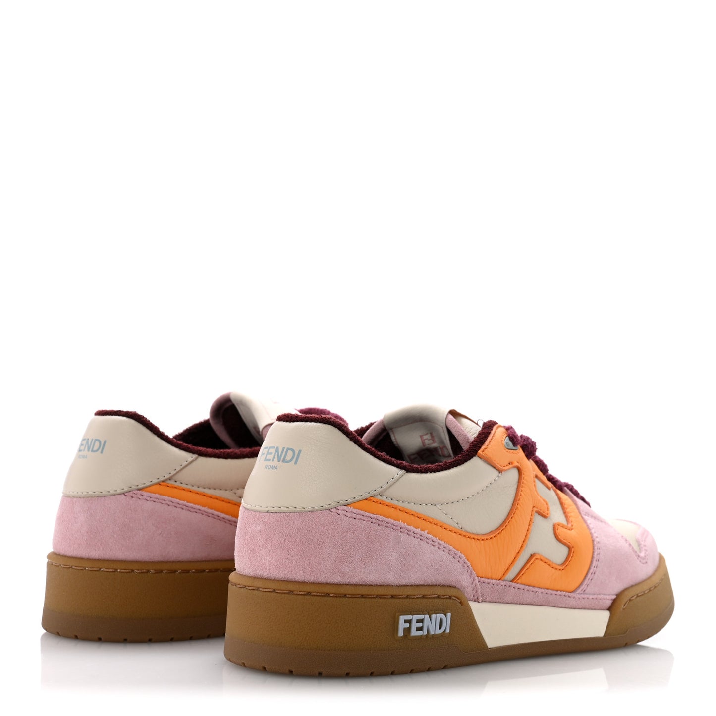 Suede Vitello Fendi Match Low Top Sneakers 40 Milk Clementine Verla
