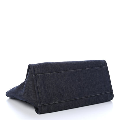Chanel Denim Medium Deauville Tote Dark Blue 4 of 9