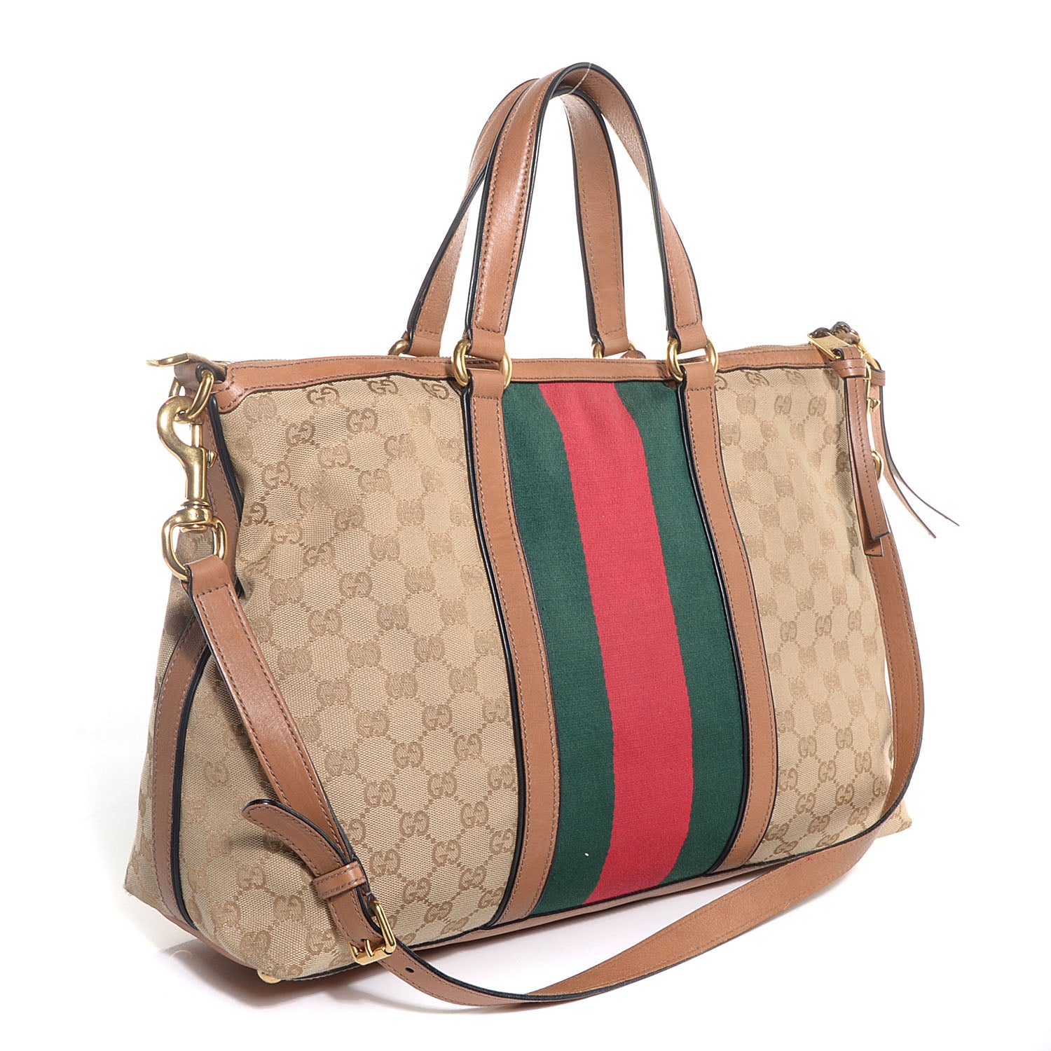 Gucci Monogram Web Medium Rania Top Handle Bag Khaki 3 of 8