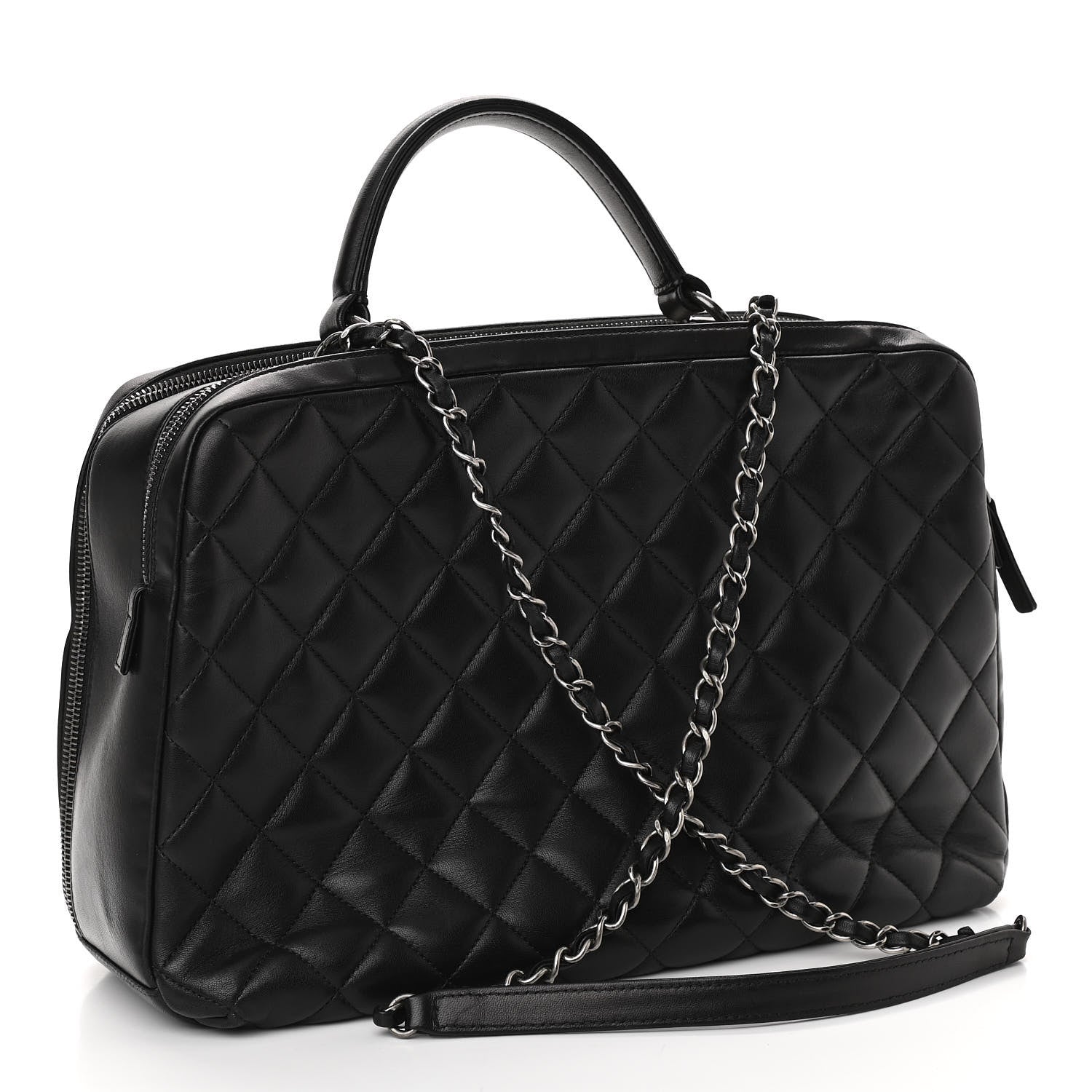 Chanel Lambskin Quilted Large Trendy CC Bowling Bag Black 3 of 12