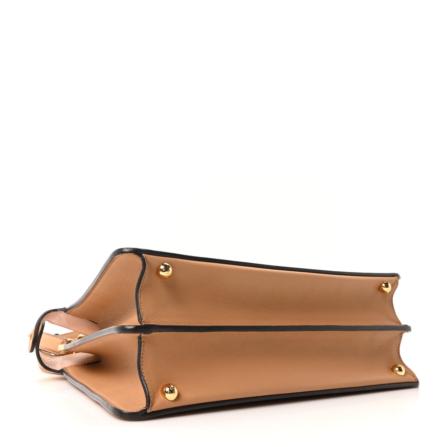 Vitello Seta Shiny Nappa Medium Peekaboo I SEE U Satchel Miele Scuro Light Rose