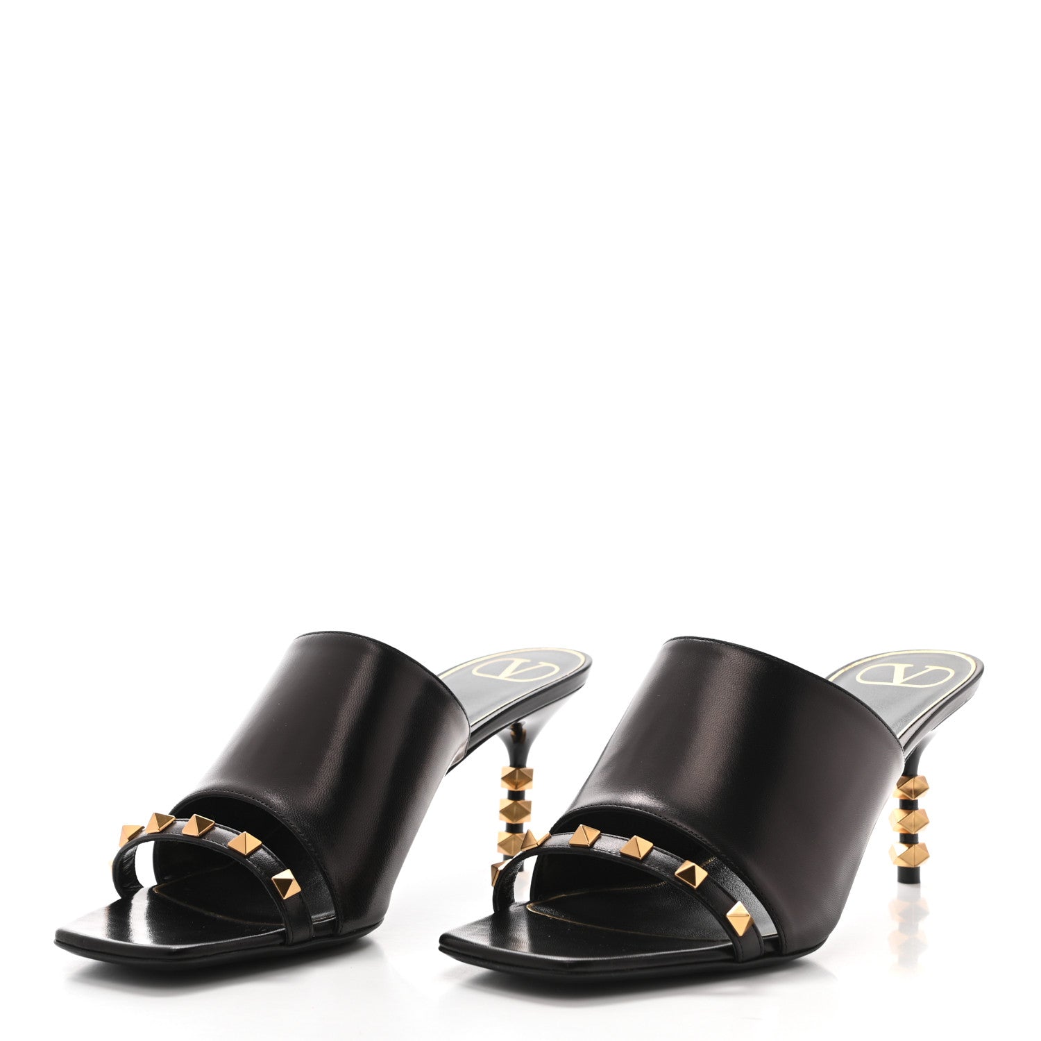 Valentino Garavani Nappa Rockstud Tower Heel Mules 39.5 Black 3 of 8