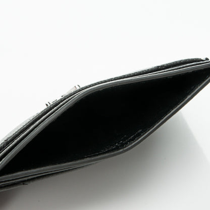 Saint Laurent Grain De Poudre Matelasse Chevron Monogram Credit Card Case Fog 5 of 7