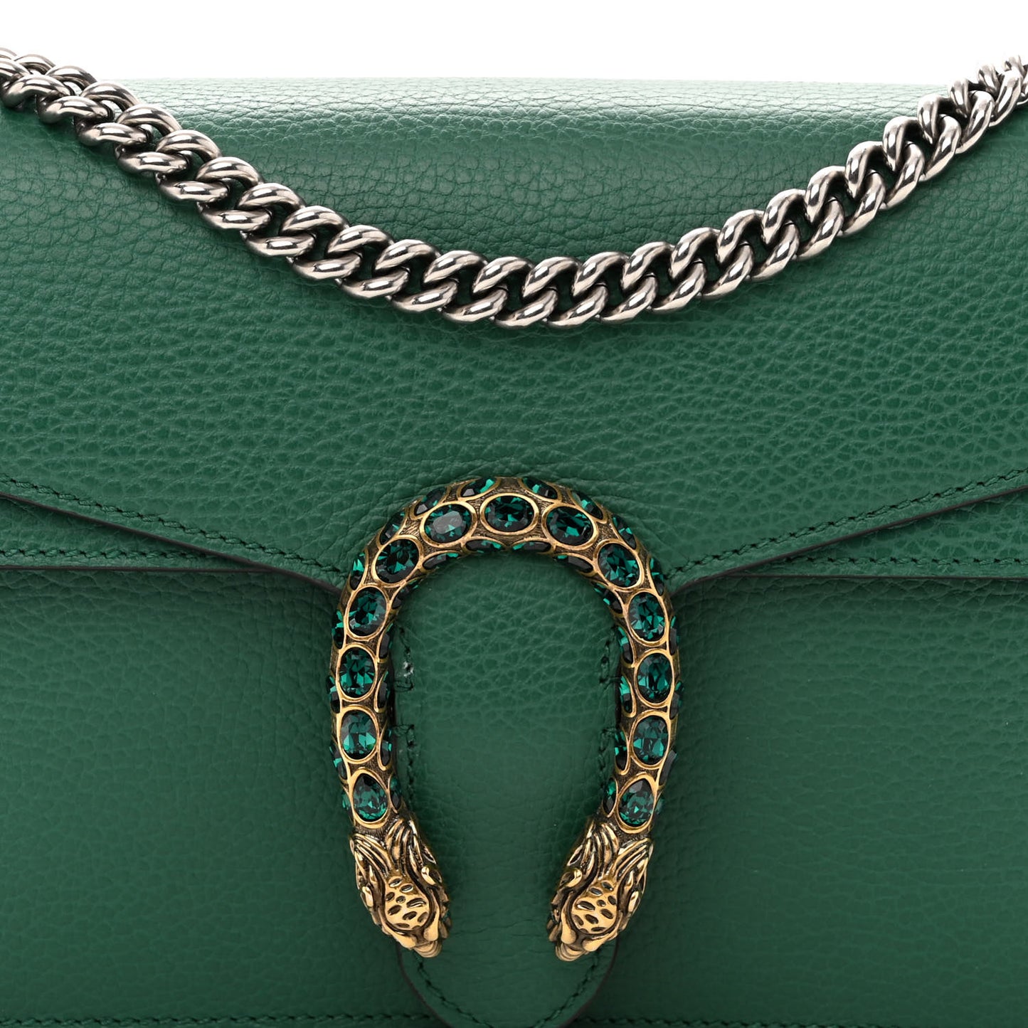 Pebbled Calfskin Small Dionysus Shoulder Bag Emerald