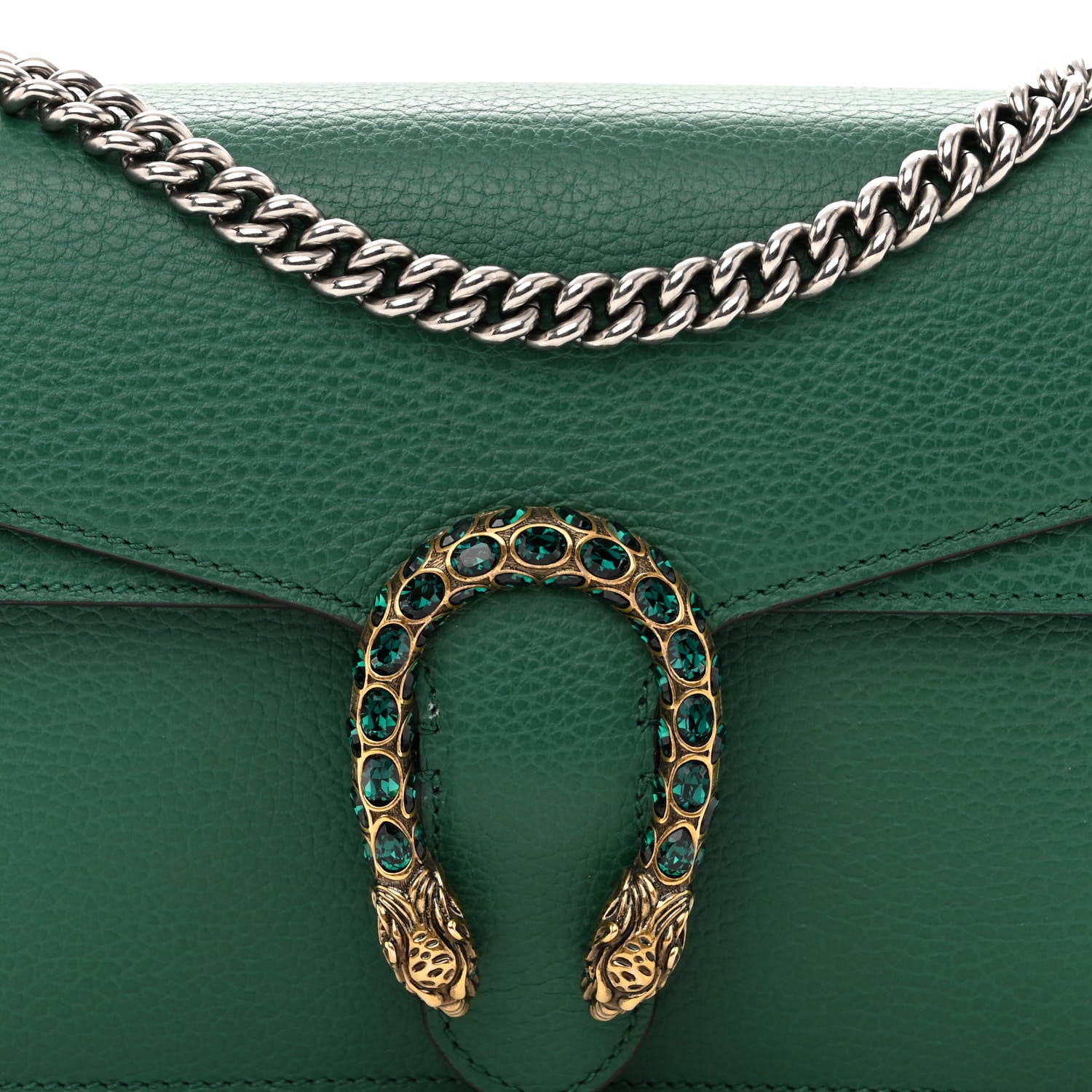 Gucci Pebbled Calfskin Small Dionysus Shoulder Bag Emerald 9 of 13