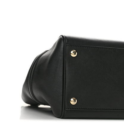 Versace Calfskin Flower Embroidered Medium Palazzo Empire Bag Black Multicolor 9 of 14