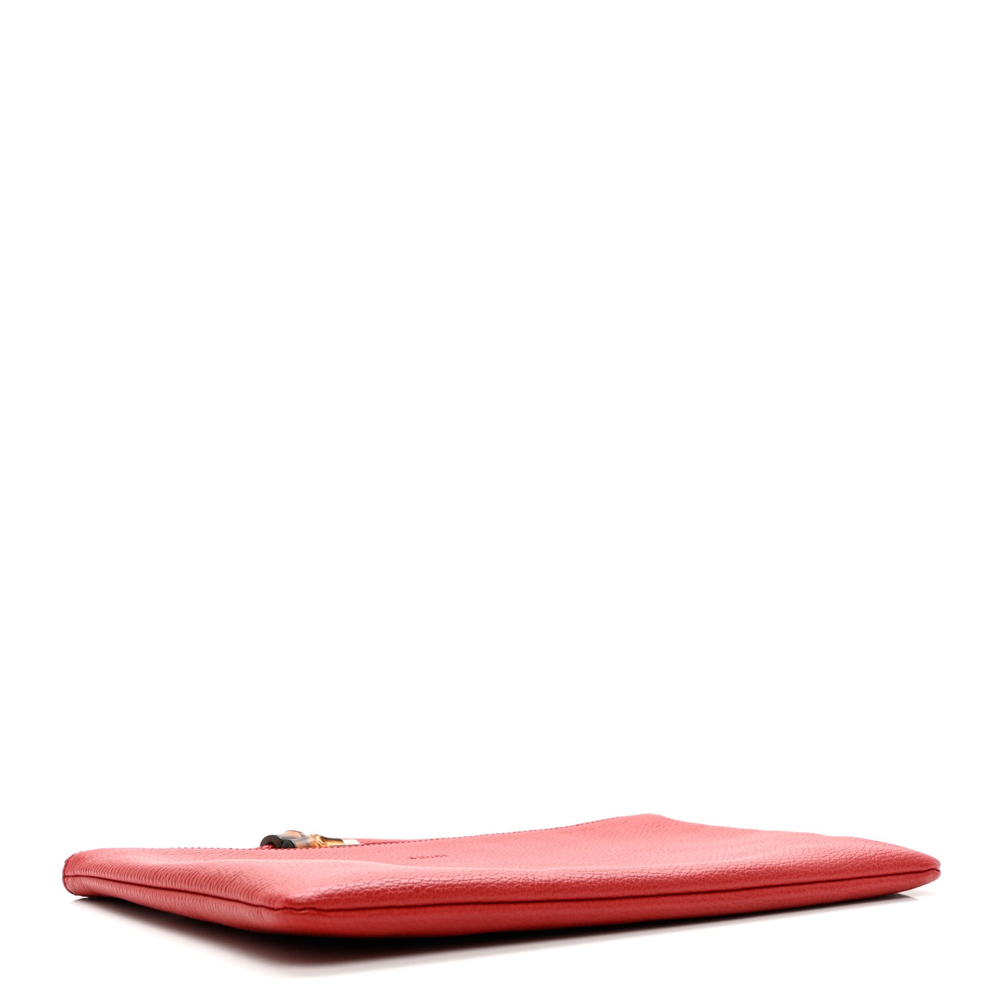 Calfskin Large Bamboo Clutch Red