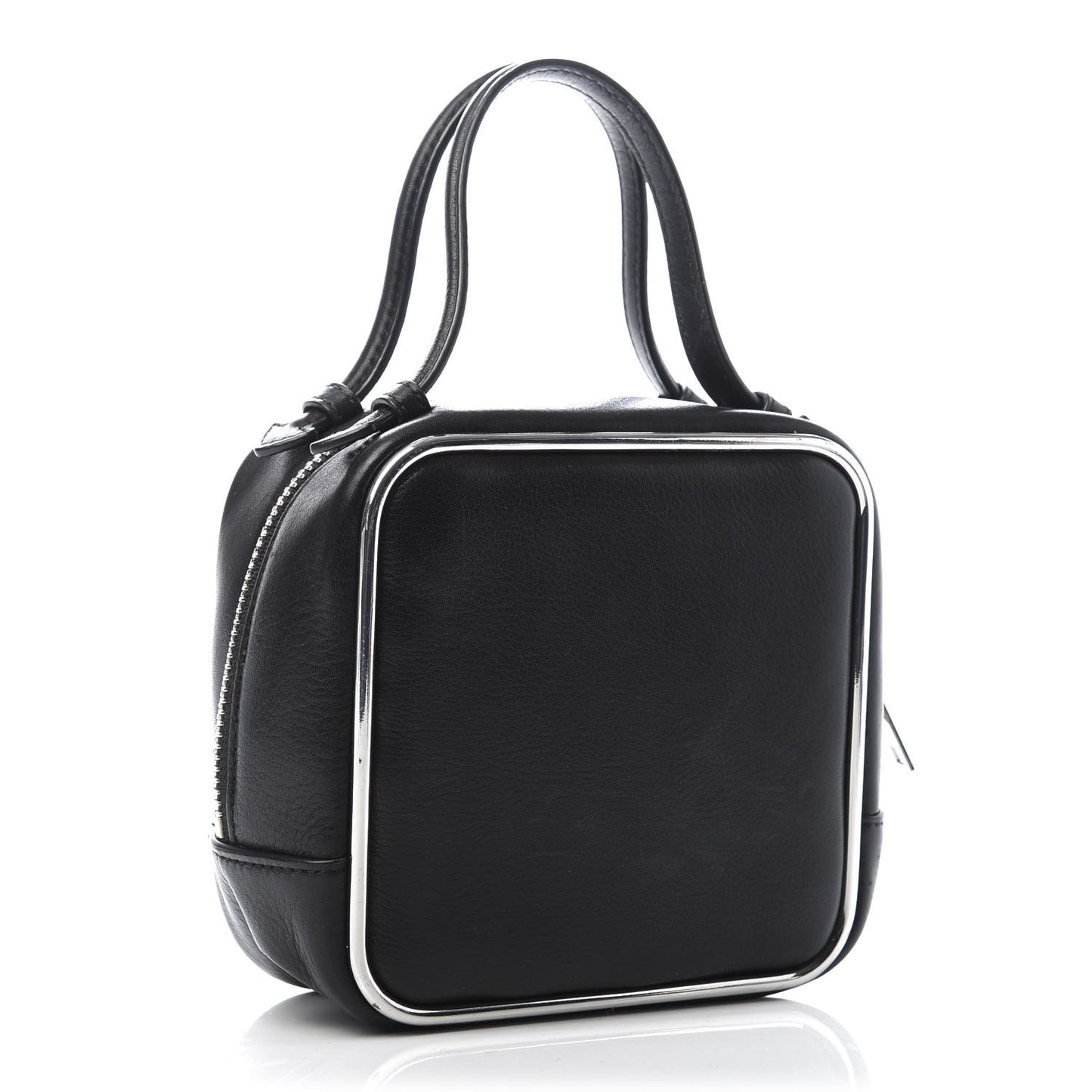 Supple Calfskin Halo Top Handle Bag Black
