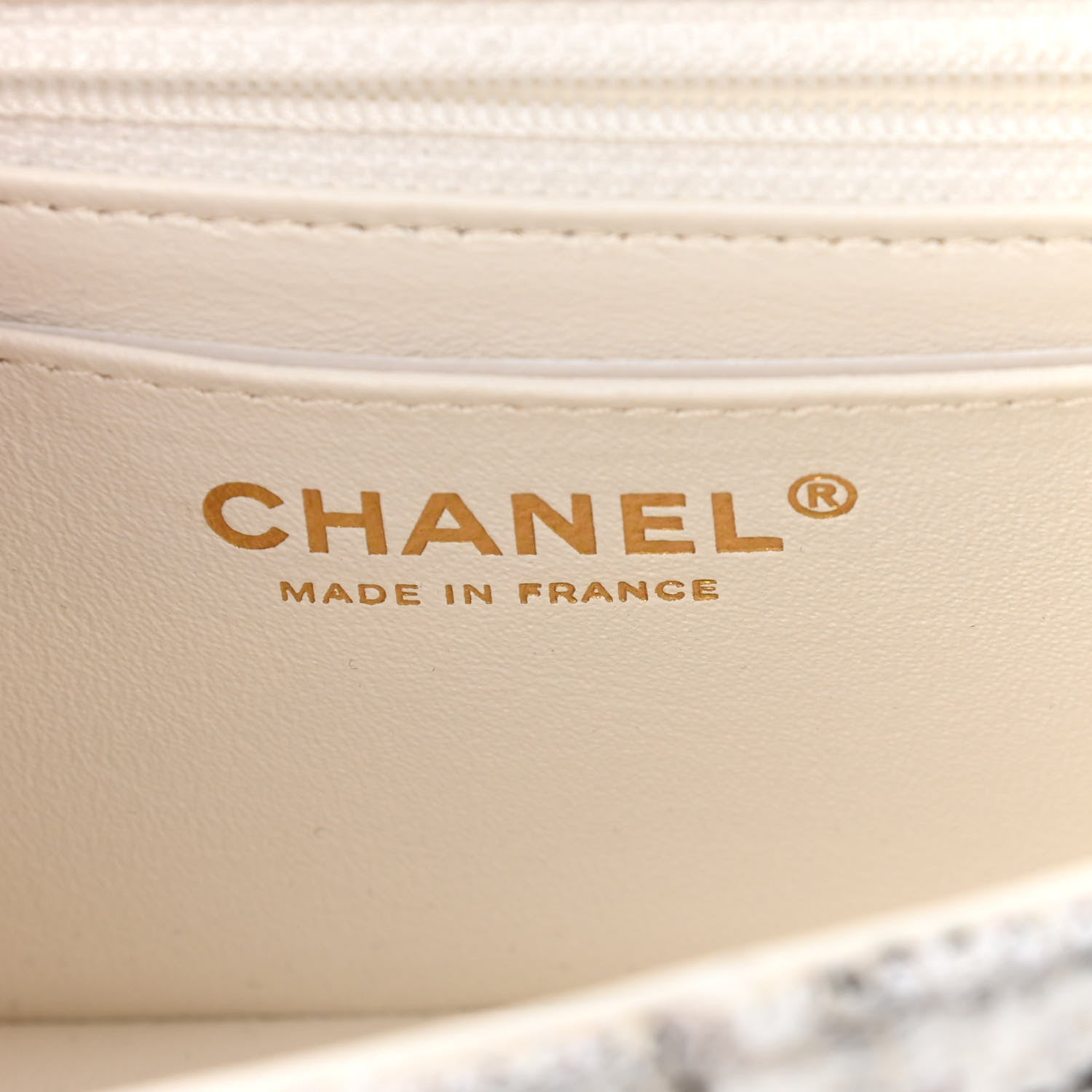 Chanel Tweed Quilted Mini Rectangular Flap White Grey 6 of 11