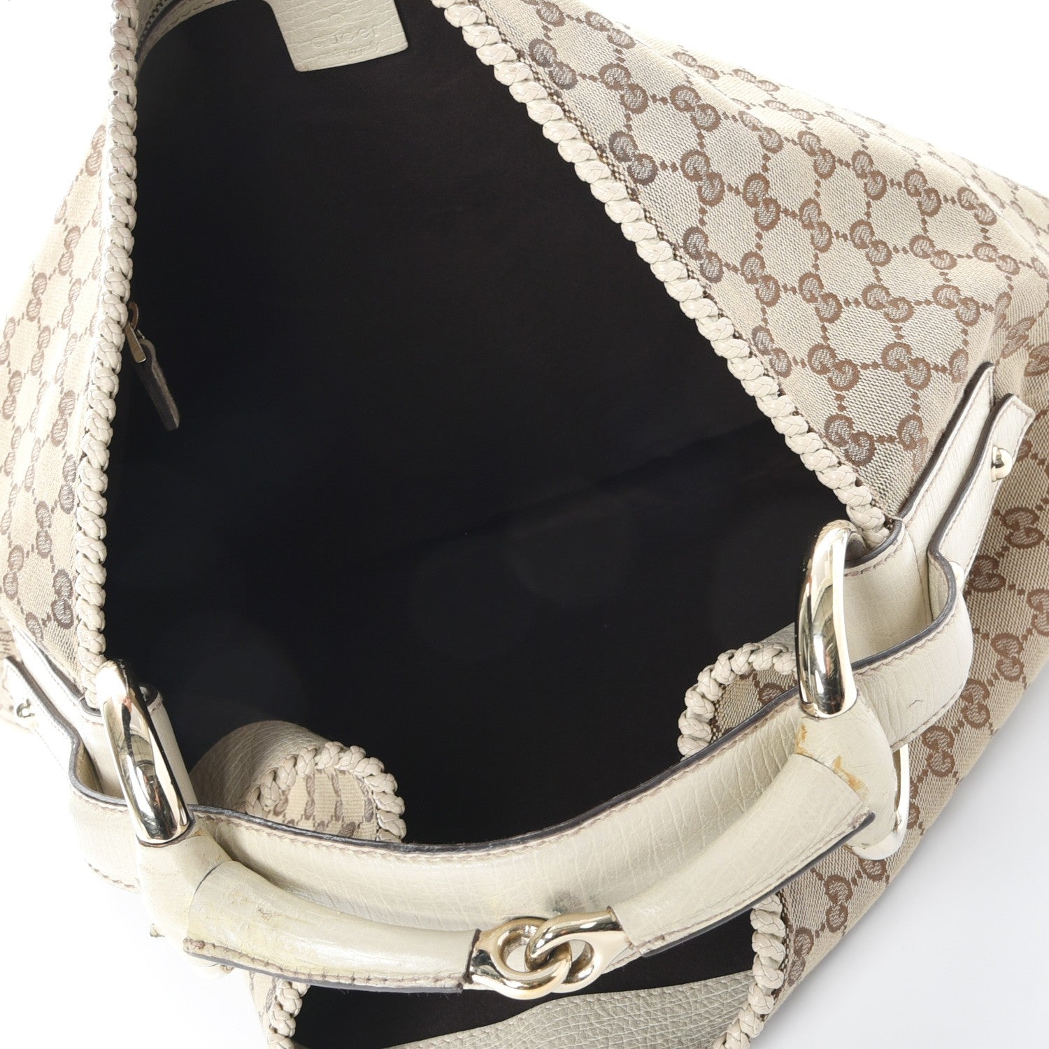 Gucci Monogram Large Horsebit Chain Hobo Off White 5 of 16
