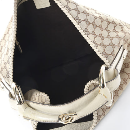 Gucci Monogram Large Horsebit Chain Hobo Off White 5 of 16