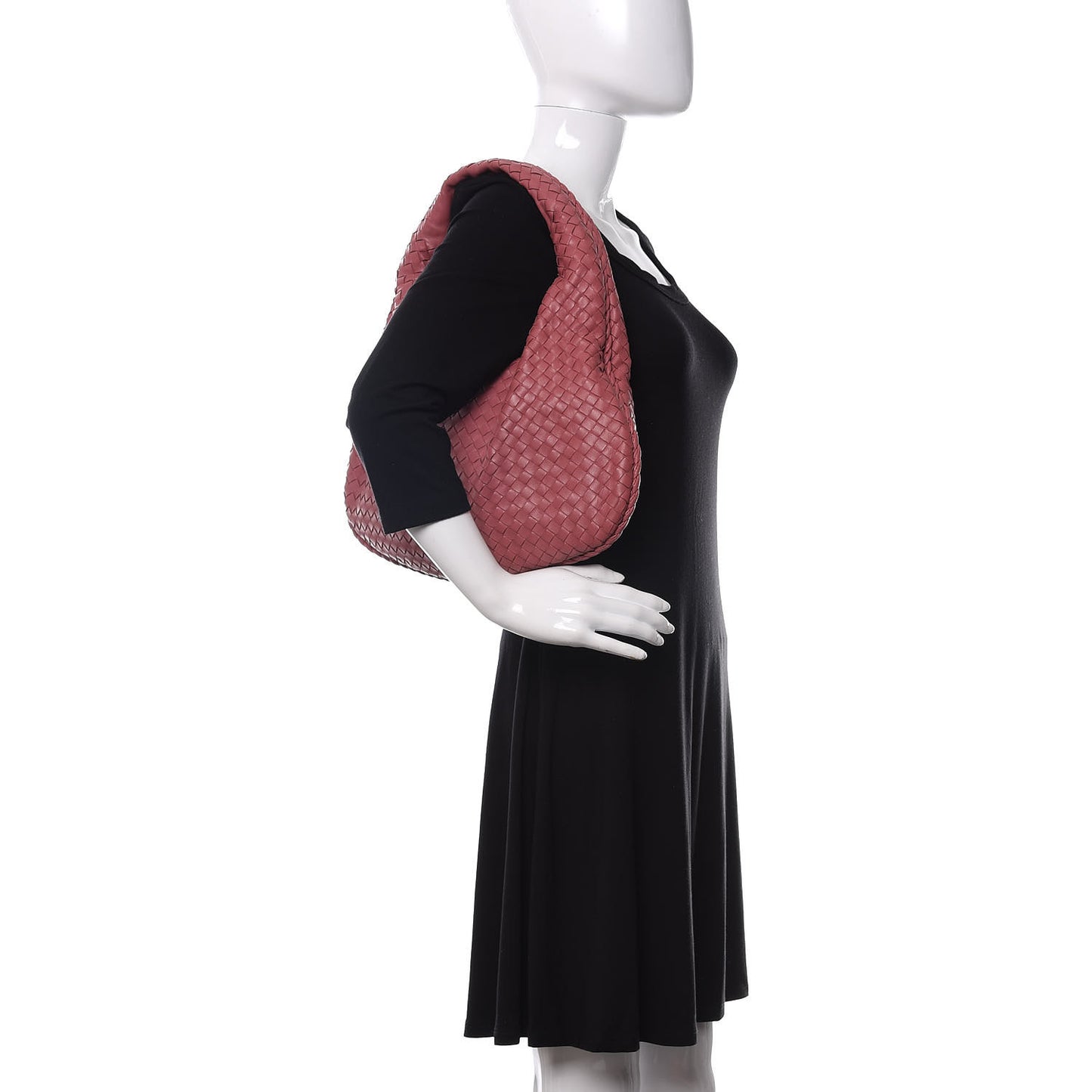 Nappa Intrecciato Medium Veneta Hobo Quarzo