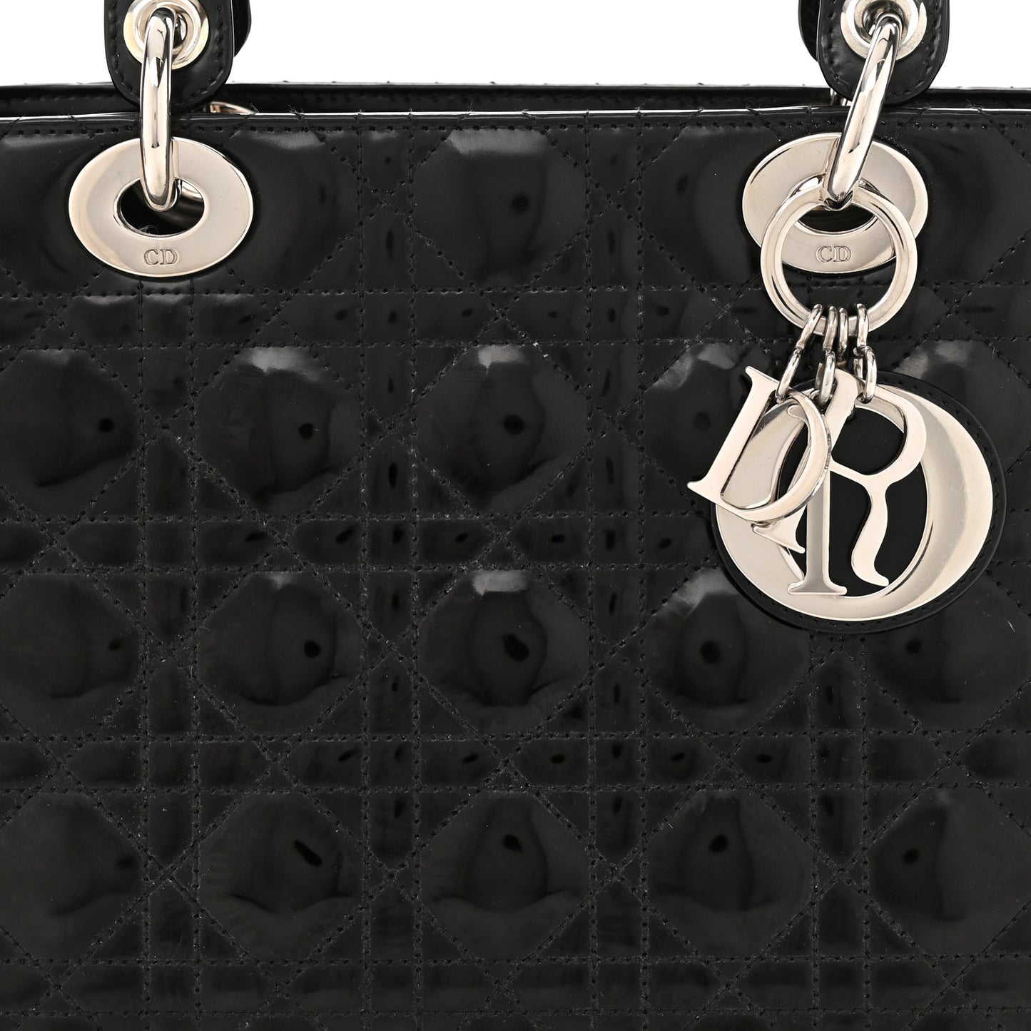 Patent Cannage Medium Lady Dior Black
