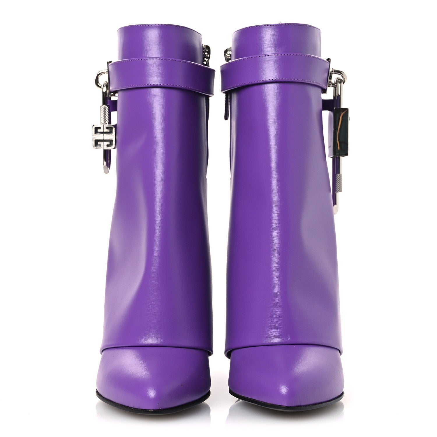 Givenchy Calfskin Shark Lock Ankle Boots 35 Ultraviolet 3 of 16