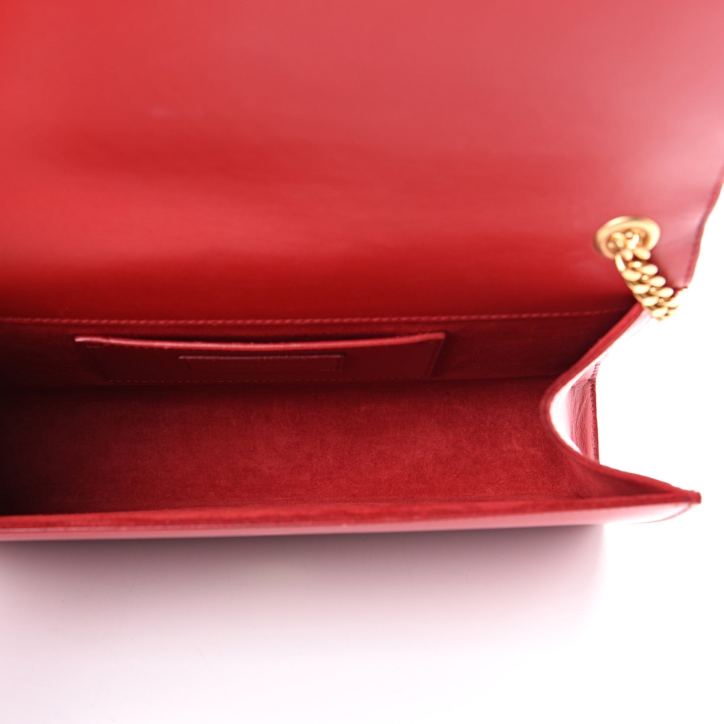 Smooth Calfskin Medium Classic Monogram Kate Tassel Satchel Lipstick Red