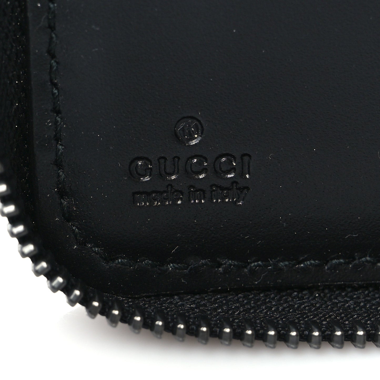 Guccissima Signature Zip Around Organizer Wallet Black