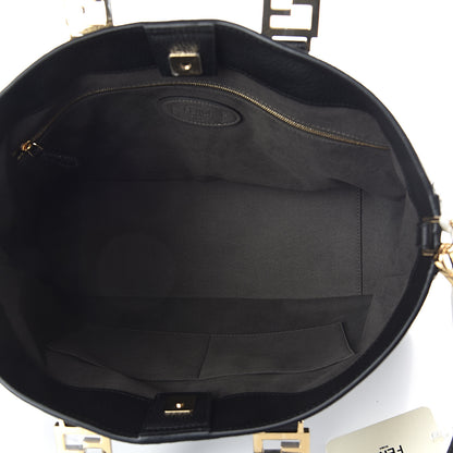 Fendi Cuoio Romano Selleria Medium FF Tote Black 4 of 8