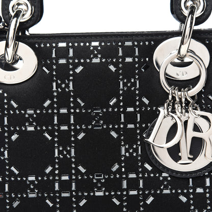 Christian Dior Satin Crystal Cannage Mini Lady Dior Black 9 of 9