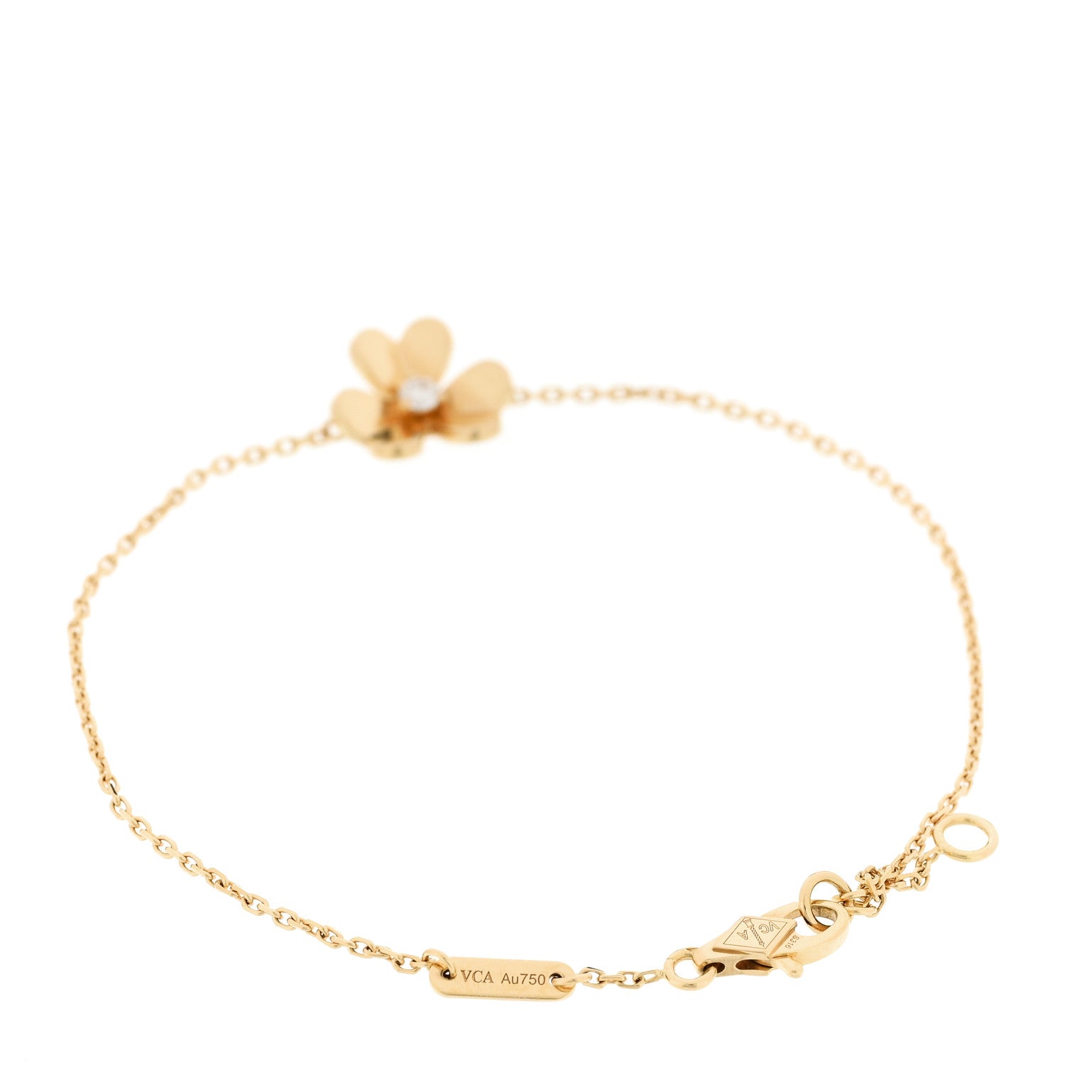 Van Cleef & Arpels 18K Yellow Gold Diamond Mini Frivole Bracelet 2 of 5