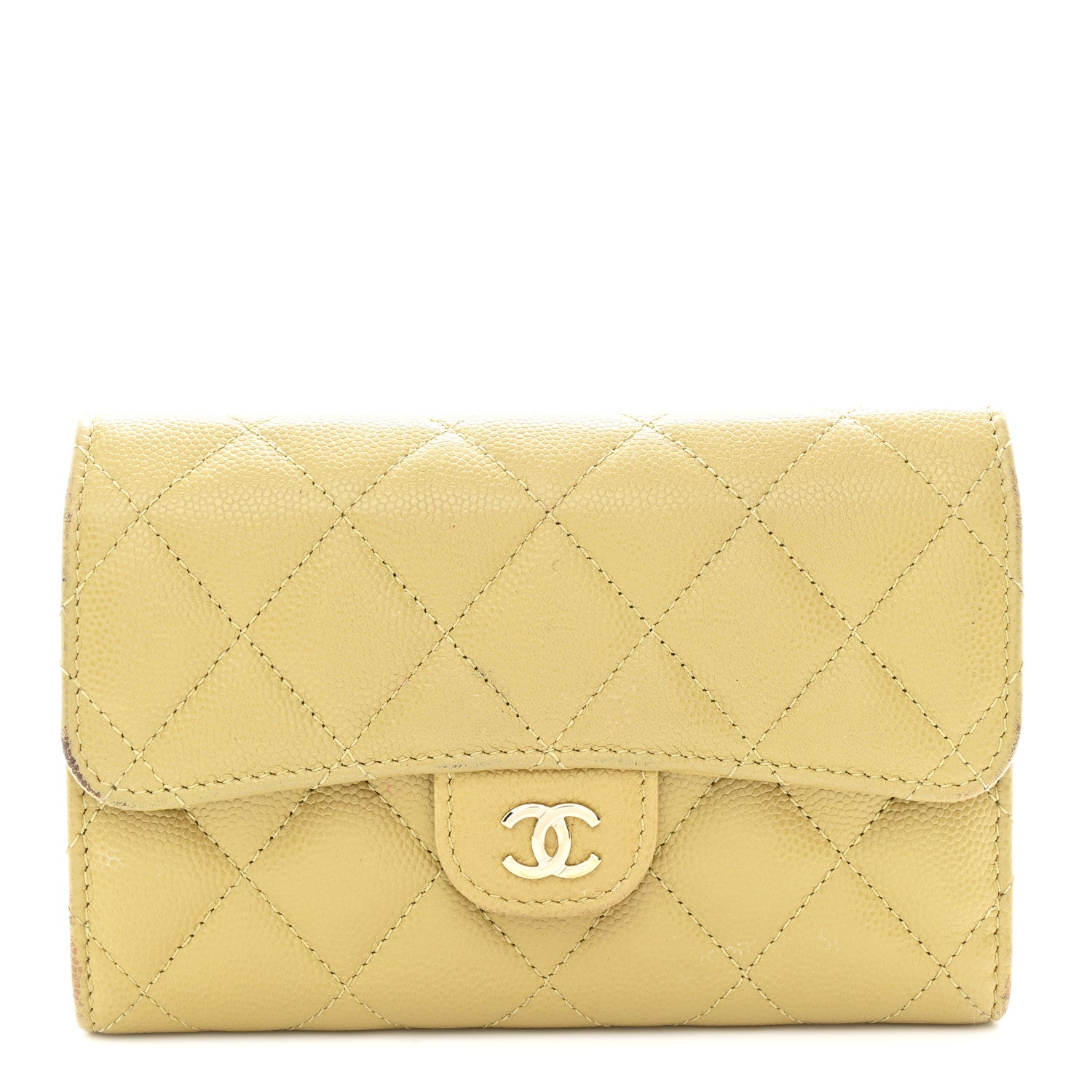 Chanel Caviar Quilted Medium Flap Wallet Beige 1 of 9