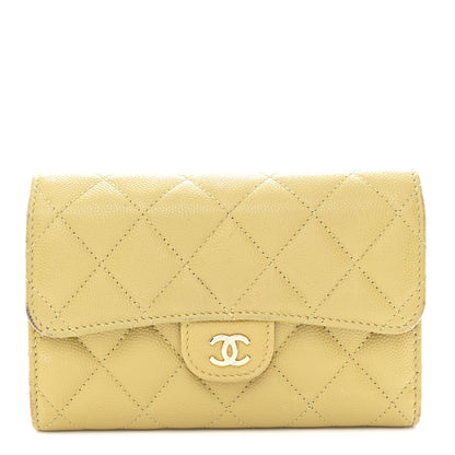 Chanel Caviar Quilted Medium Flap Wallet Beige 1 of 9