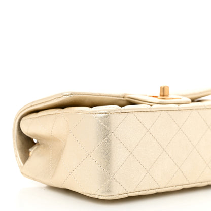 Chanel Metallic Lambskin Quilted Mini Rectangular Flap Gold 9 of 11