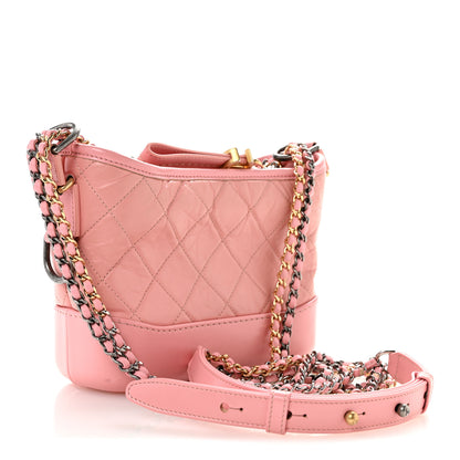Chanel Aged Calfskin Quilted Small Gabrielle Hobo Pink 3 of 12