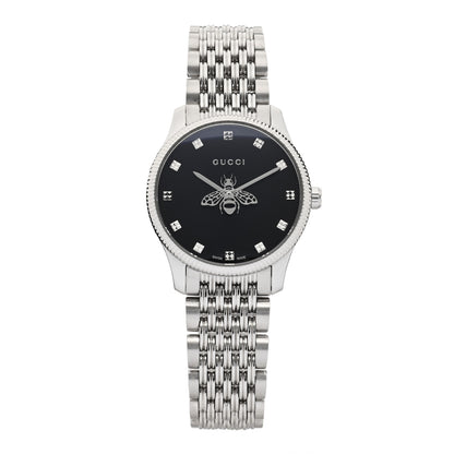 Gucci Stainless Steel 29mm G-Timeless Bee Quartz Watch Black 1 of 4