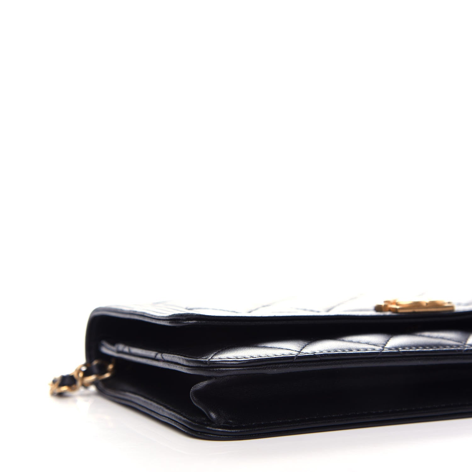 Chanel Lambskin Quilted Boy Wallet On Chain WOC Black 9 of 12