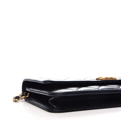 Chanel Lambskin Quilted Boy Wallet On Chain WOC Black 9 of 12
