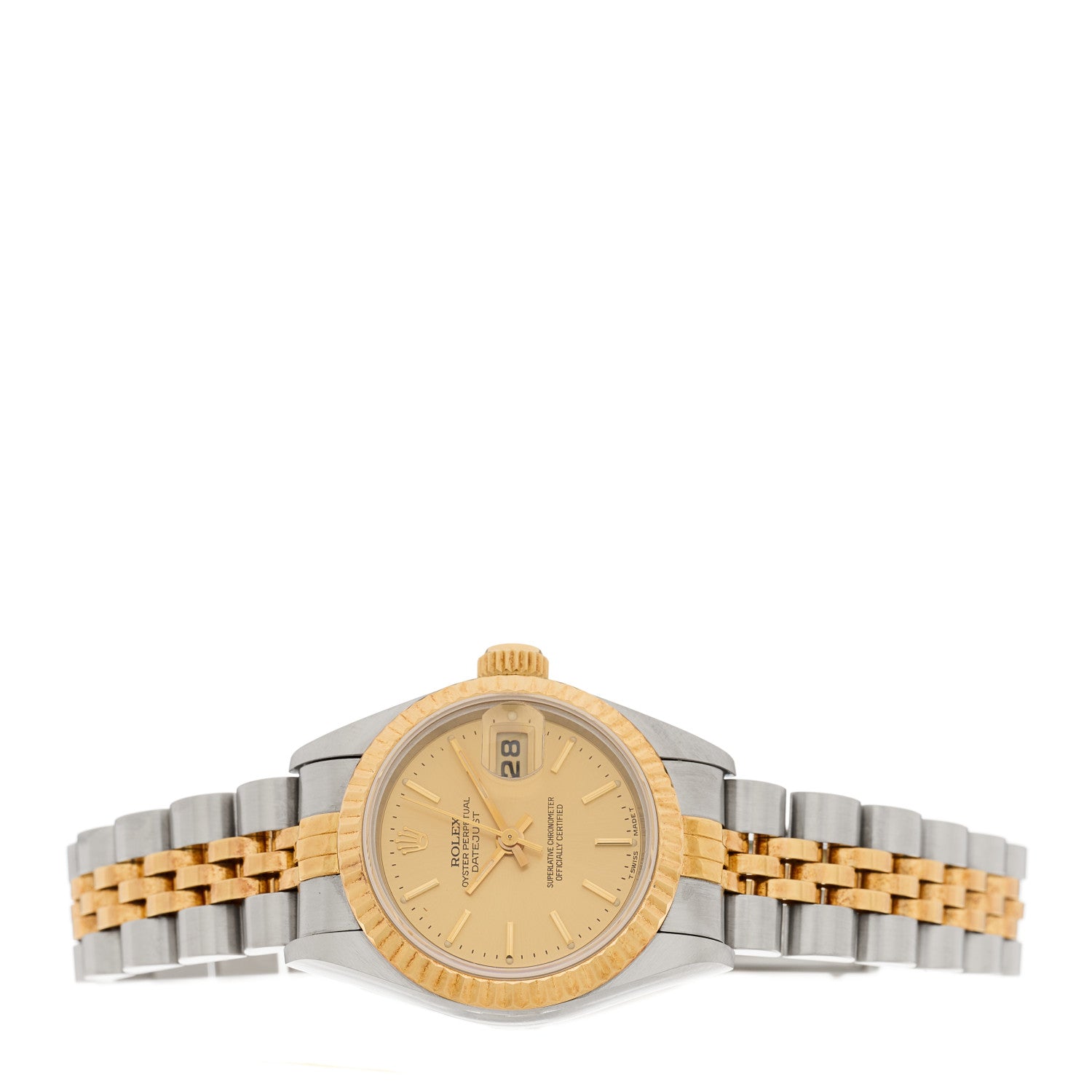 Rolex Stainless Steel 18K Yellow Gold 26mm Oyster Perpetual Datejust Watch Champagne 69173 2 of 4