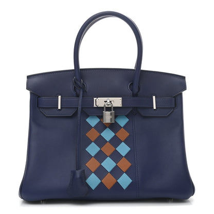 Hermes Swift Epsom Tressage Birkin 30 Bleu Encre Bleu Du Nord Gold 1 of 10