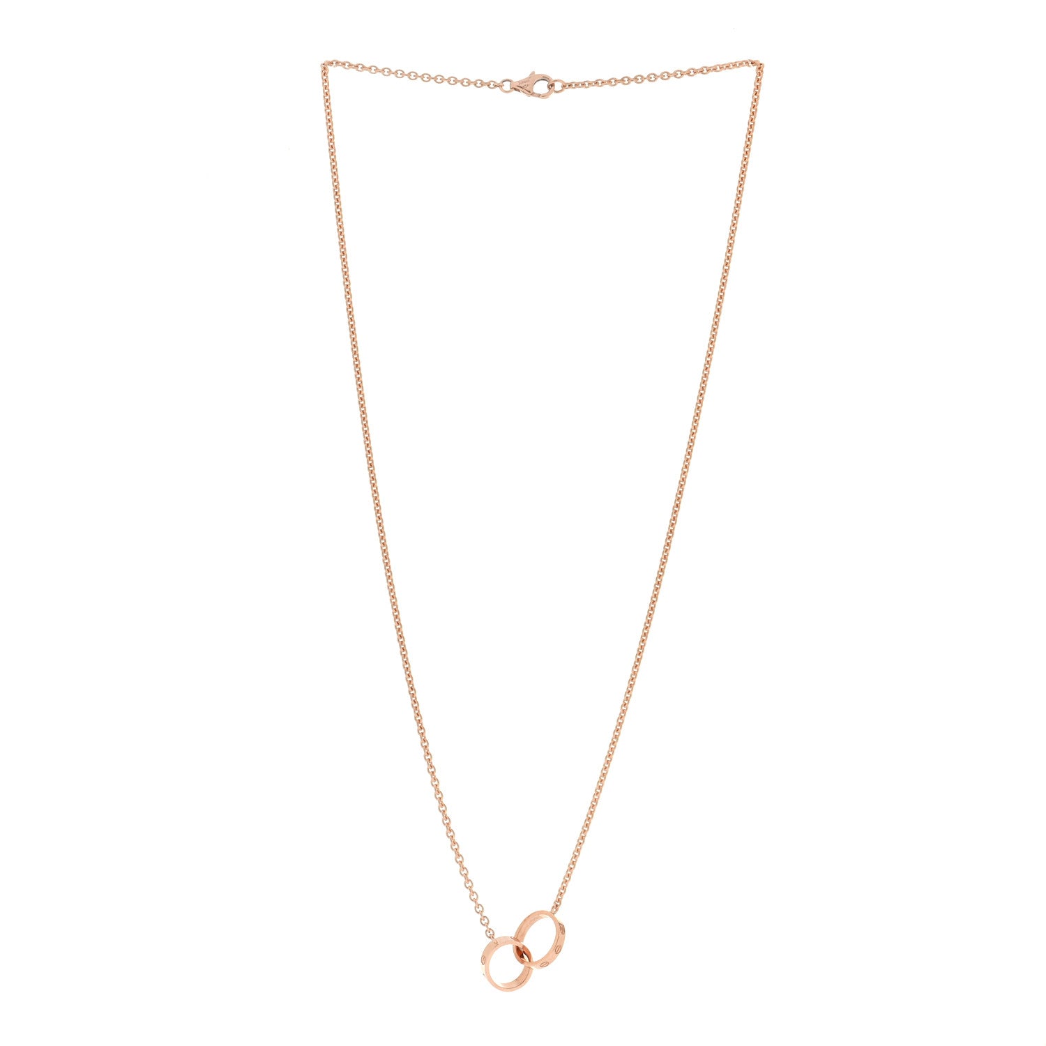 Cartier 18K Pink Gold Interlocking LOVE Necklace 2 of 4