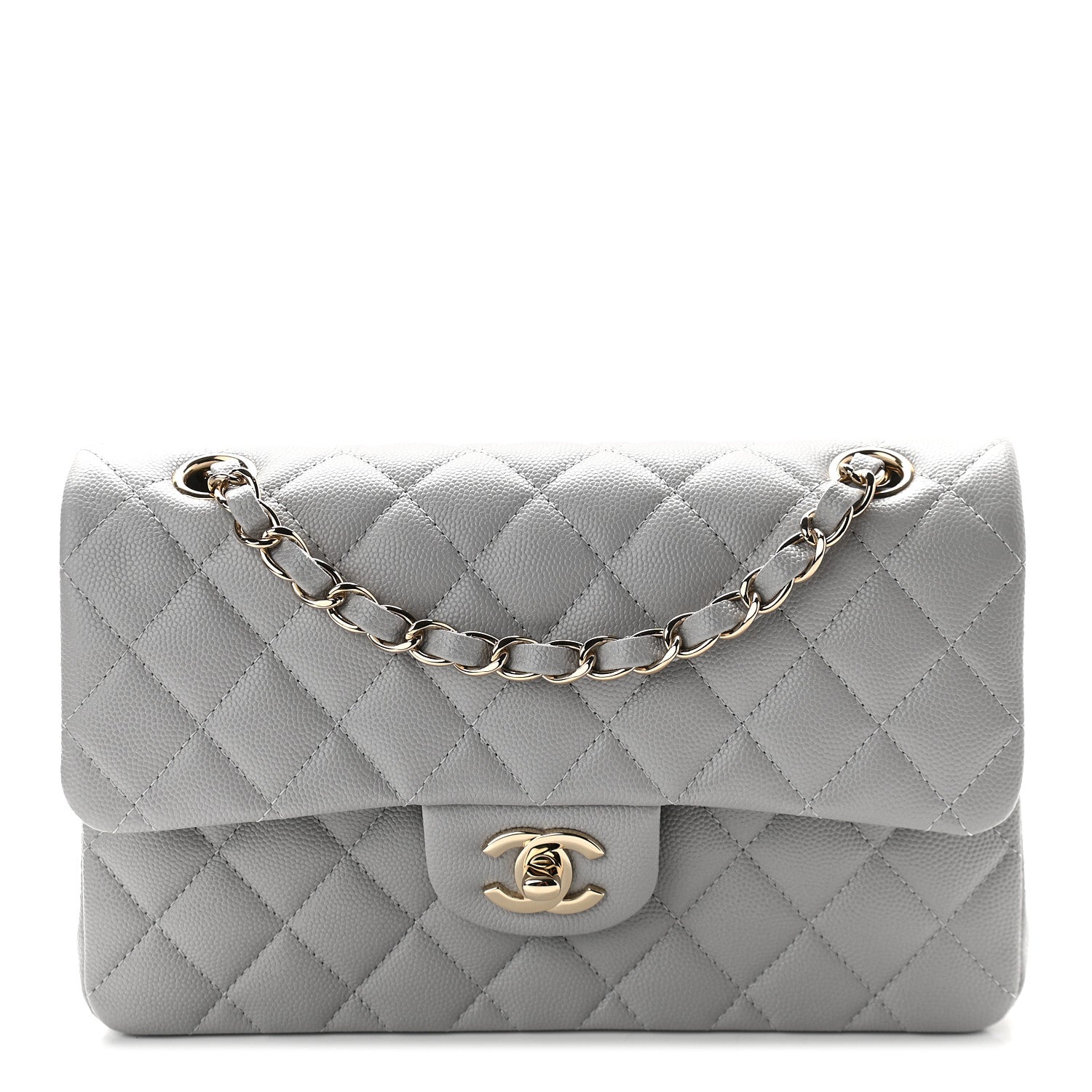 Chanel Caviar Quilted Small Double Flap Grey 1 of 10
