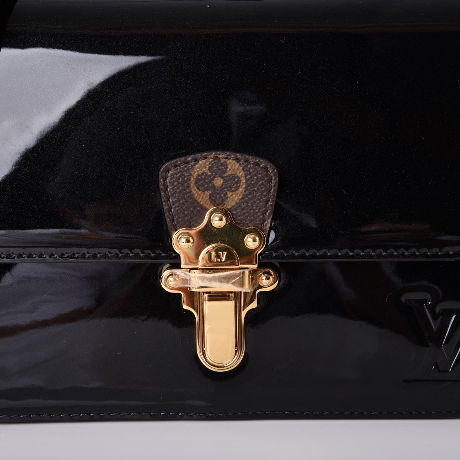 Louis Vuitton Patent Calfskin Monogram Cherrywood BB Black 9 of 9