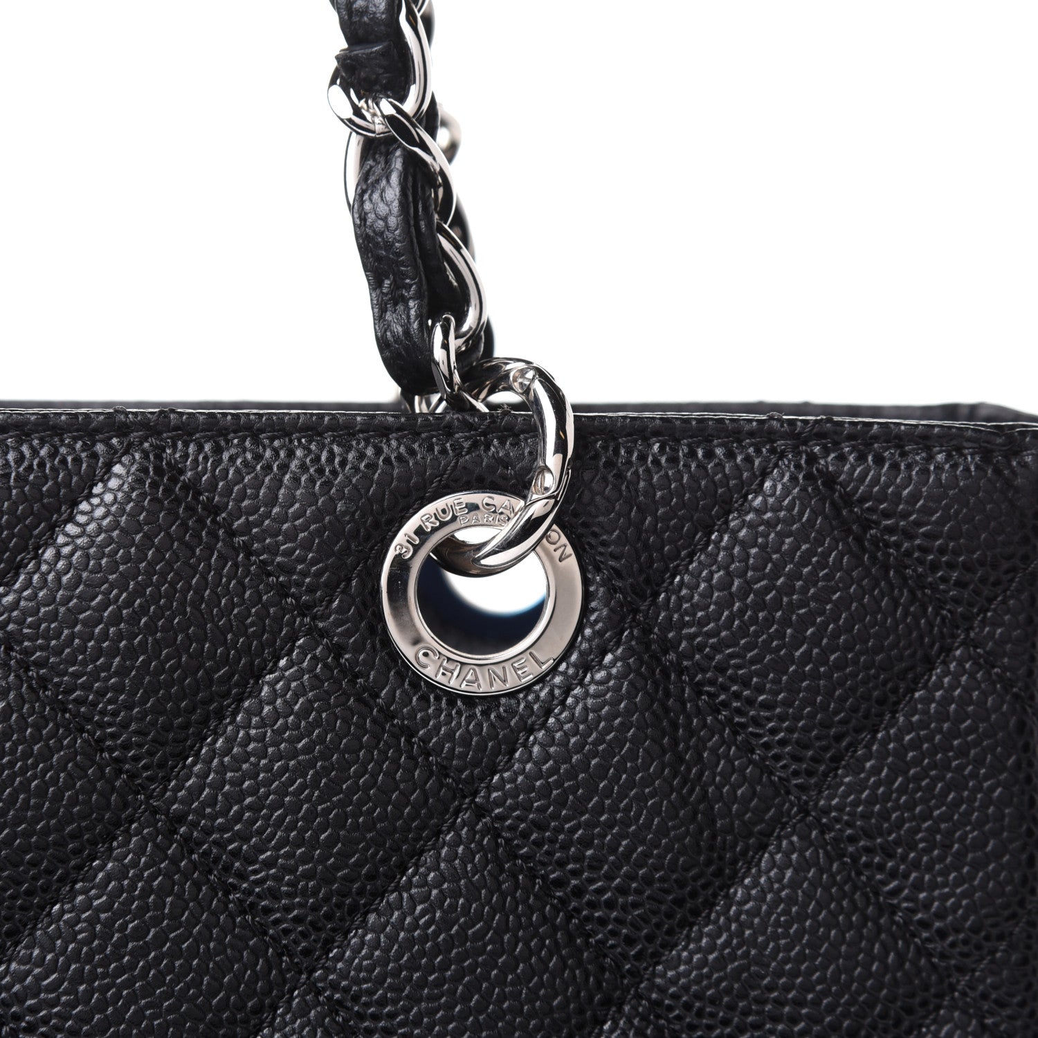 Chanel Caviar Quilted Petit Shopping Tote PST Black 8 of 10
