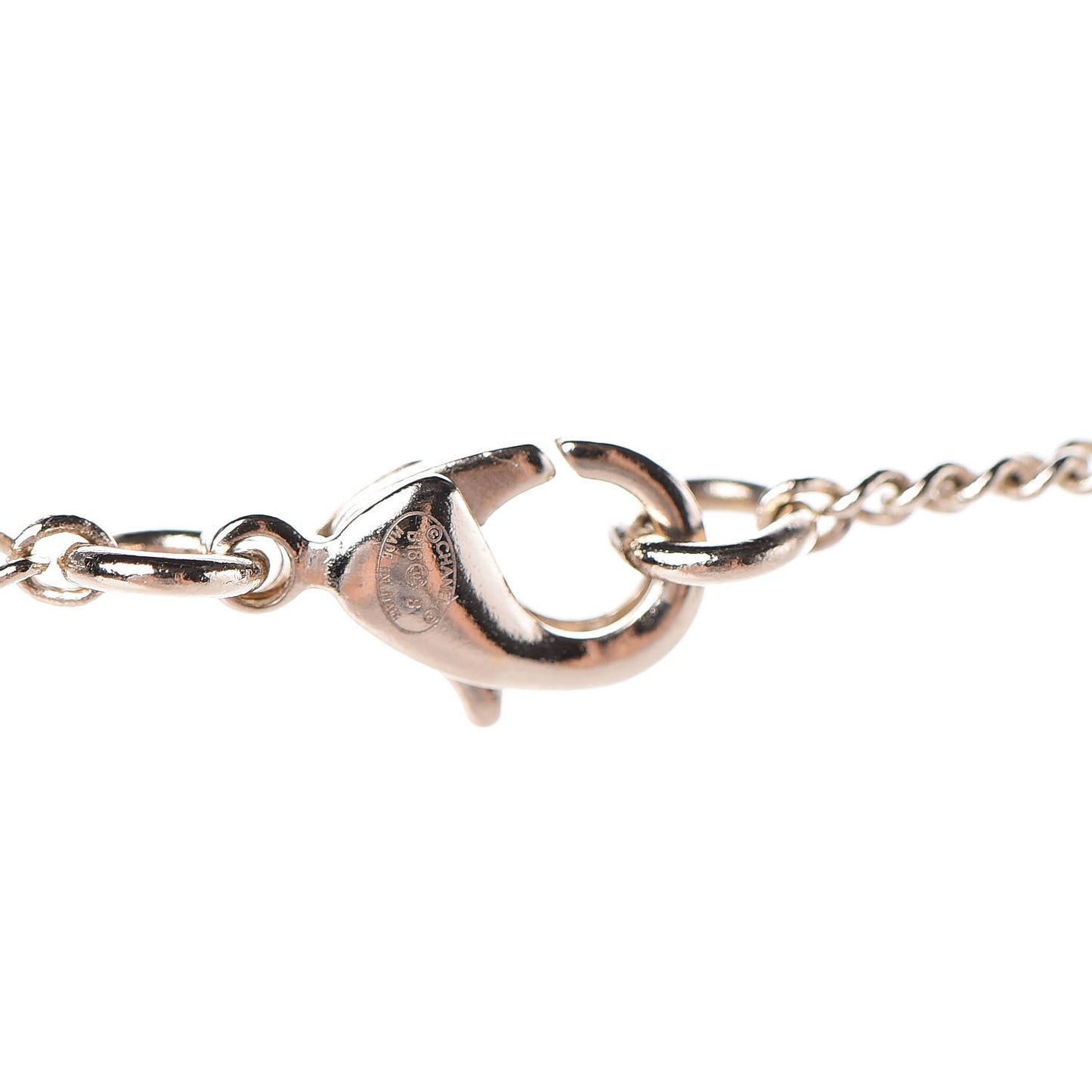 Crystal Pearl CC Medallion Necklace Light Gold